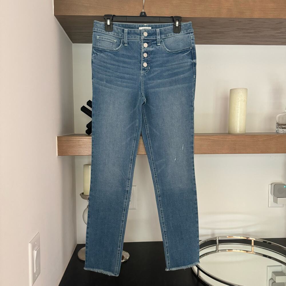 Lauren Conrad Raw Hem Button Fly Skinny Jeans